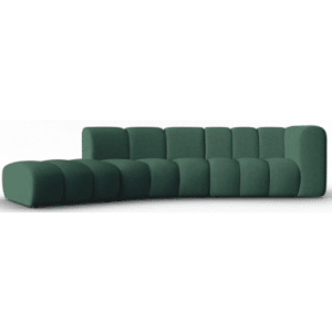 Lupine venstrevendt 5-personers buet sofa i chenille B335 x D87 - 166 cm - Sort/Grøn