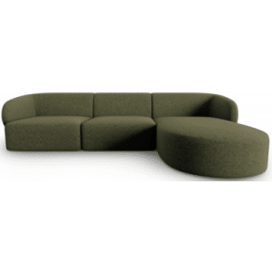 Shane højrevendt chaiselong sofa i chenille B259 x D155 cm - Grøn