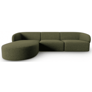 Shane venstrevendt chaiselong sofa i chenille B259 x D155 cm - Grøn