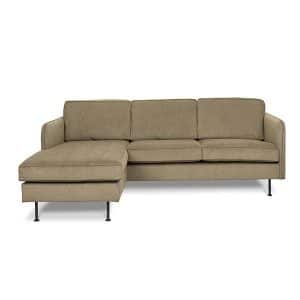 Læsø sofa med chaiselong - 227 x 159 cm. - grøn fløjl - venstrevendt