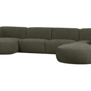 WOOOD EXCLUSIVE Polly sofa U-form, højre - grøn polyester