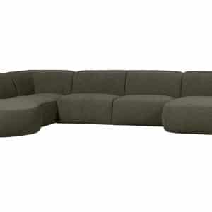 WOOOD EXCLUSIVE Polly sofa U-form, venstre - grøn polyester