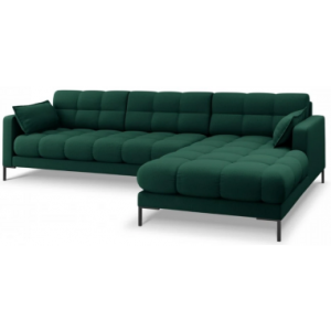 Mamaia højrevendt chaiselong sofa i polyester B293 x D185 cm - Sort/Grøn