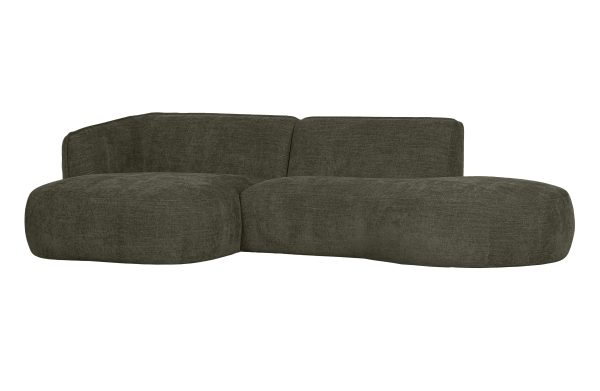 WOOOD EXCLUSIVE Polly sofa, m. venstre chaiselong - grøn polyester