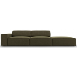 Jodie højrevendt 3-personers sofa i velour B262 x D102 cm - Sort/Grøn