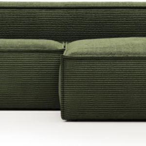 Blok, Chaiselong sofa, Højrevendt, grøn, H69x240x174 cm, stof