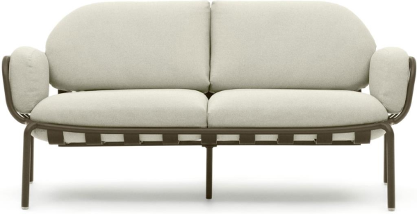 Joncols, Udendørs 2-personers sofa, grøn/beige, H72x164x80 cm, metal