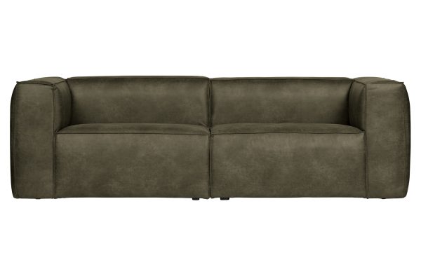 WOOOD Bean 3,5 pers. sofa - army grøn læderfiber/polyester