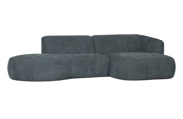 WOOOD EXCLUSIVE Polly sofa, m. højre chaiselong - blå-grøn polyester