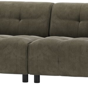 Louis, 3-personers sofa, grøn, fløjl H73x90x244 cm