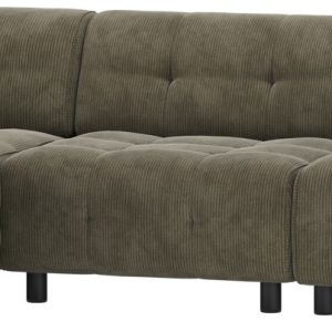 Louis, Chaiselong sofa, venstrevendt, grøn, fløjl, H73x120x334 cm