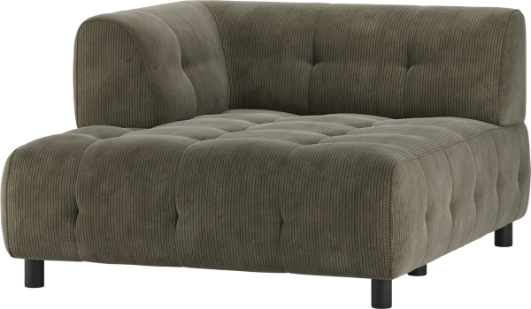 Louis Modulære sofa 1,5 chaiselong med arm venstre, fløjl grøn H73x140x122 cm