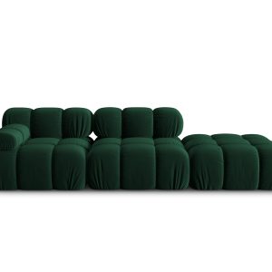 MICADONI Bellis Modul sofa, højre, 4 sæder - grøn fløjl og sort plastik