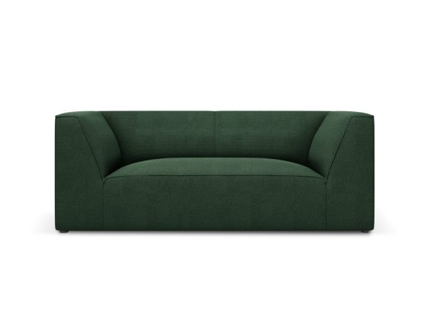 MICADONI Ruby sofa, 2 sæder - grøn stof og sort plast