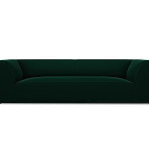 MICADONI Ruby sofa, 3 sæder - grøn fløjl og sort plast