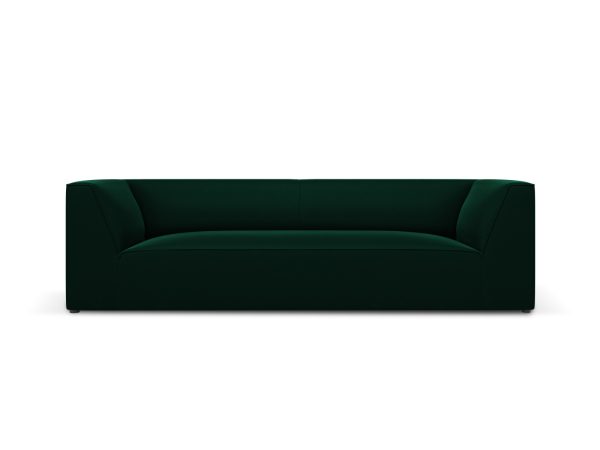 MICADONI Ruby sofa, 3 sæder - grøn fløjl og sort plast