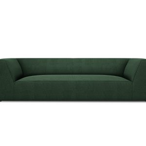 MICADONI Ruby sofa, 3 sæder - grøn stof og sort plast