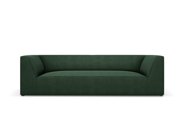 MICADONI Ruby sofa, 3 sæder - grøn stof og sort plast