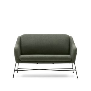 LAFORMA Brida 2-personers sofa i grøn og stålben med sort finish, 128 cm