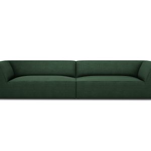 MICADONI Ruby sofa, 4 sæder - grøn stof og sort plast