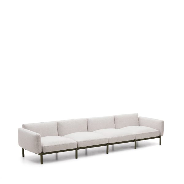 LAFORMA Sorells udendørs 4 pers. modul sofa - grøn aluminium (370cm)