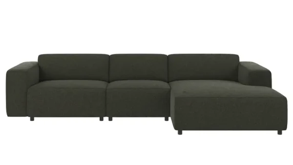 ROWICO Willard 4 pers. modul sofa, m. højre chaiselong - grøn stof