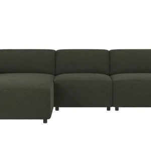 ROWICO Willard 4 pers. modul sofa, m. venstre chaiselong - grøn stof