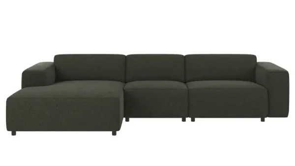 ROWICO Willard 4 pers. modul sofa, m. venstre chaiselong - grøn stof