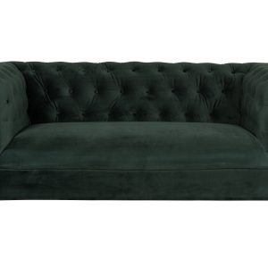 DUTCHBONE Chester 2 pers. sofa - grøn polyester og sort egetræ