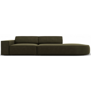 Jodie højrevendt 3-personers sofa i velour B262 x D102 cm - Sort/Grøn