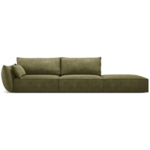 Kaelle højrevendt 4-personers sofa i chenille B286 cm - Grøn