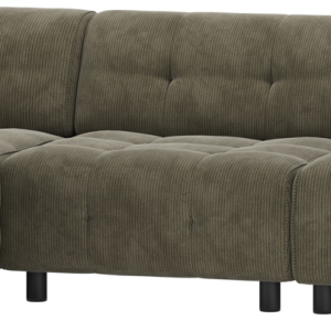 Louis, Chaiselong sofa, venstrevendt, grøn, fløjl, H73x120x334 cm