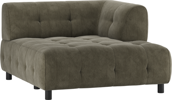 Louis Modulære sofa 1,5 chaiselong med arm højre, fløjl grøn H73x140x122 cm