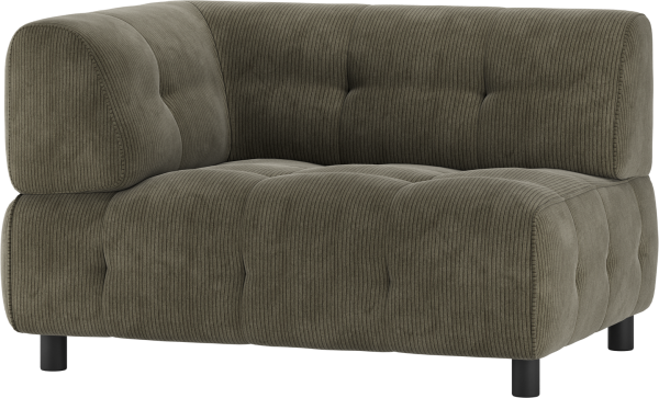 Louis Modulære sofa 1,5-sæder med arm venstre, fløjl grøn H73x90x122 cm