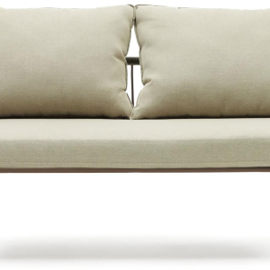 Salguer, Udendørs 2-personers sofa, brun/beige/grøn, H64x135x70 cm, metal