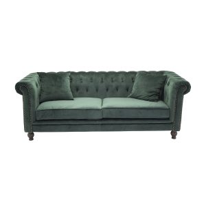 VENTURE DESIGN Velvet 3 pers. sofa - grøn velour og træ