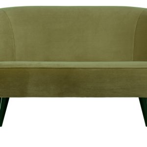 WOOOD Sara lille sofa - army grøn polyester fløjl og træ