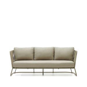 KAVE HOME Saconca 3 pers. udendørs sofa - grøn reb og stål