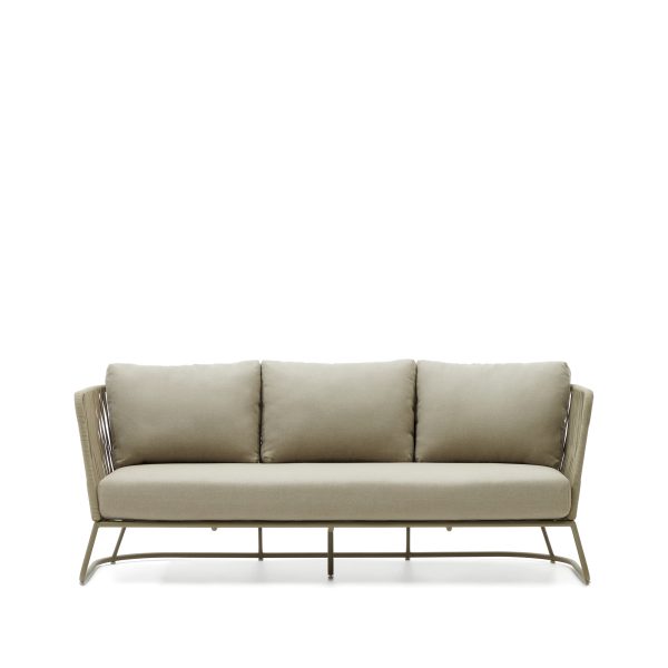 KAVE HOME Saconca 3 pers. udendørs sofa - grøn reb og stål