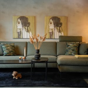 Birgitte sofa | Grøn modul sofa m. chaiselong