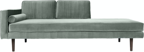 Chaiselong sofa Broste Copenhagen Wind 100% polyester velour grøn B88 x L200 x H74 cm