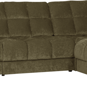 Hjørnelounge-sofa højrevendt WOOOD Second Date grøn polyester 78x212x316 cm