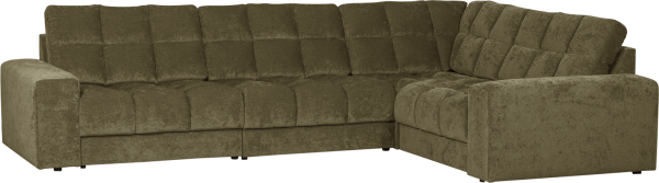 Hjørnelounge-sofa højrevendt WOOOD Second Date grøn polyester 78x212x316 cm