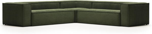 Hjørnesofa Kave Home Blok L-sofa 320x320 cm grøn stof