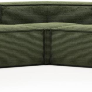 Hjørnesofa Kave Home Blok grøn corduroy 4-personers sofa 290x290 cm