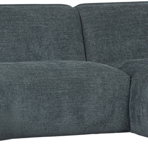 Hjørnesofa / L-sofa højrevendt WOOOD Polly blå/grøn polyester 278x150 cm