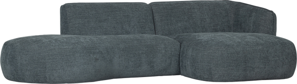 Hjørnesofa / L-sofa højrevendt WOOOD Polly blå/grøn polyester 278x150 cm