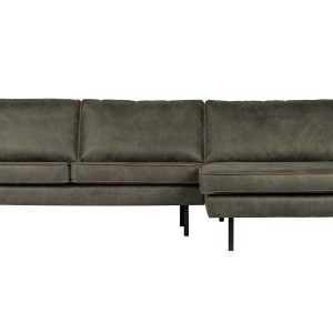 WOOOD Rodeo sofa, m. højre chaiselong - army grøn stof