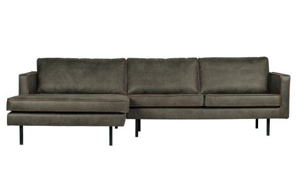 WOOOD Rodeo sofa, m. venstre chaiselong - army grøn stof