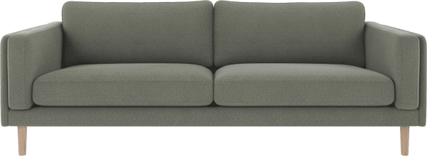 3-personers sofa Rowico Braden Rita stof grøn FSC-træstel hvidkalkede egetræsben 216 cm bred